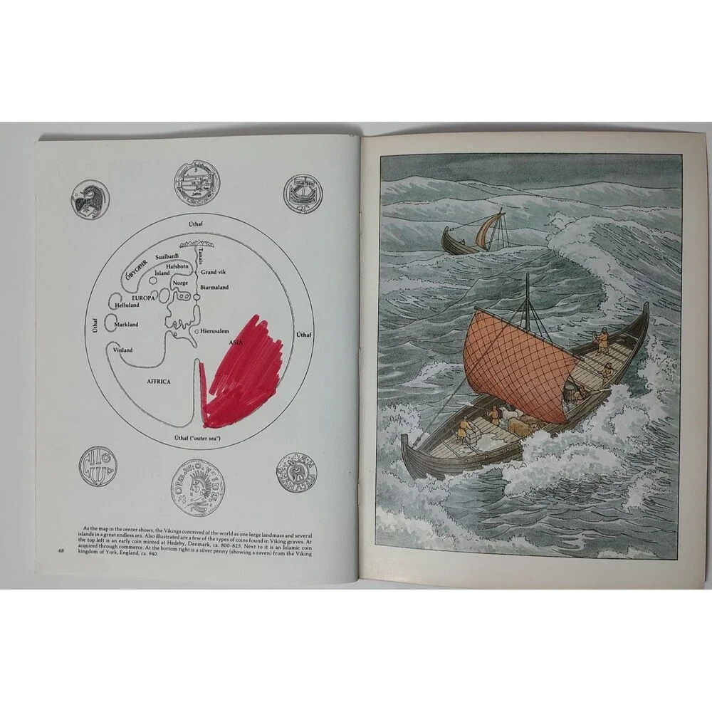 Story Of The Vikings Paperback Historical Educational Coloring Book